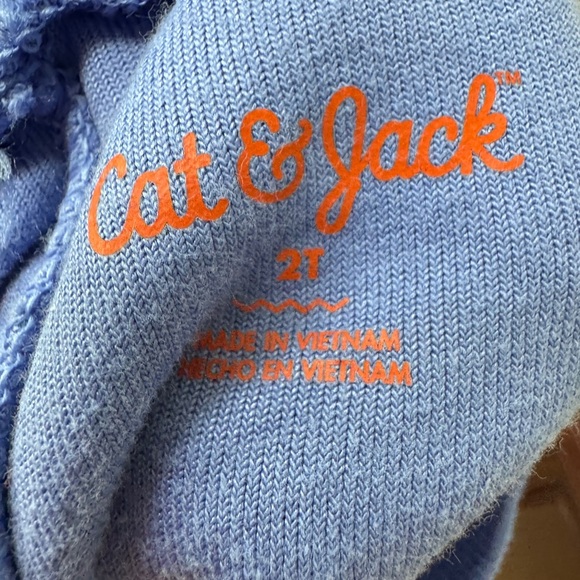 Cat & Jack 2T Girls Blue Terry Cloth Athletic Shorts with Drawstring - Picture 6 of 6